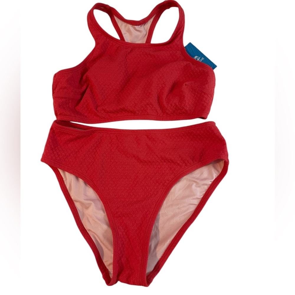 CUPSHE Textured Sporty Bikini Set MIXED SIZE XS Bikini Top SMALL Bottom